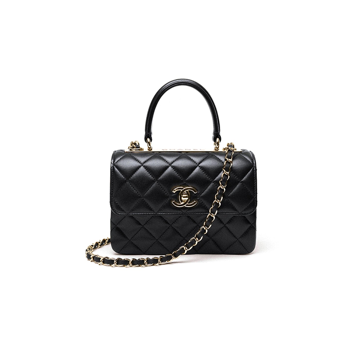 Ch*el mini flap bag with top handle as4654 (20*15*8cm)