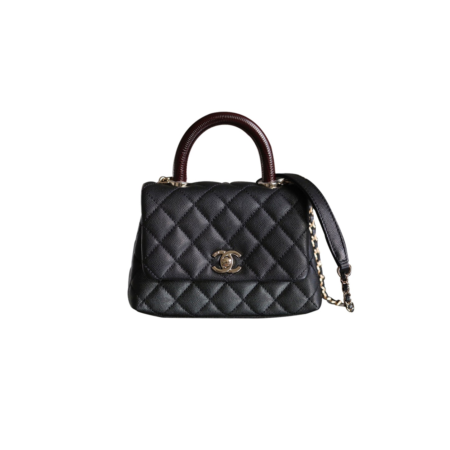 Ch*el master mini coco handle to cover the bag opening a92990 (19*13*9cm)