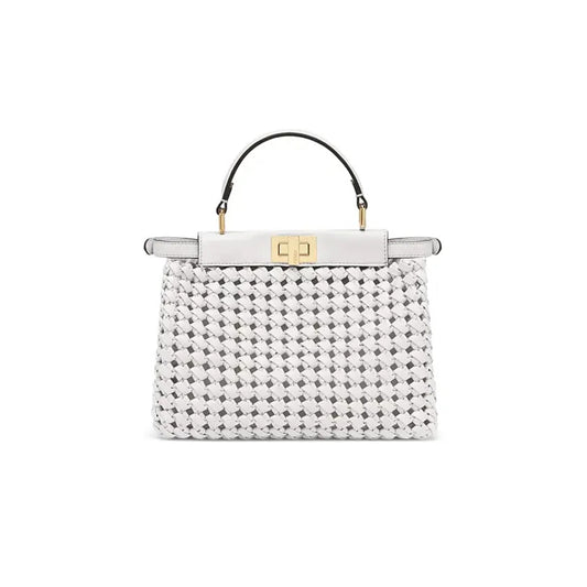 F**di mini peekaboo iconic satchel white 8bn244ad6hf0qvl (23*18*11cm)