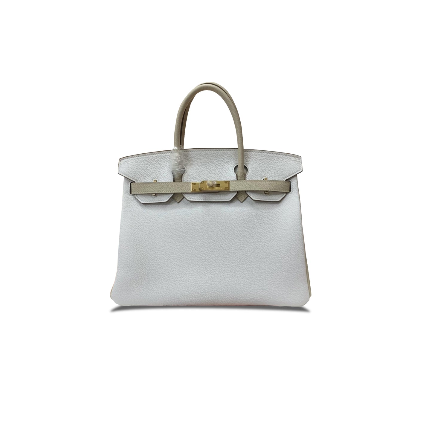 H**mes birkin 30 togo leather pure white milkshake white gold buckle handbag 90252991 (30*23*15cm)