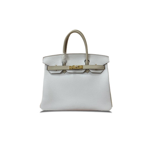 H**mes birkin 30 togo leather pure white milkshake white gold buckle handbag 90252991 (30*23*15cm)