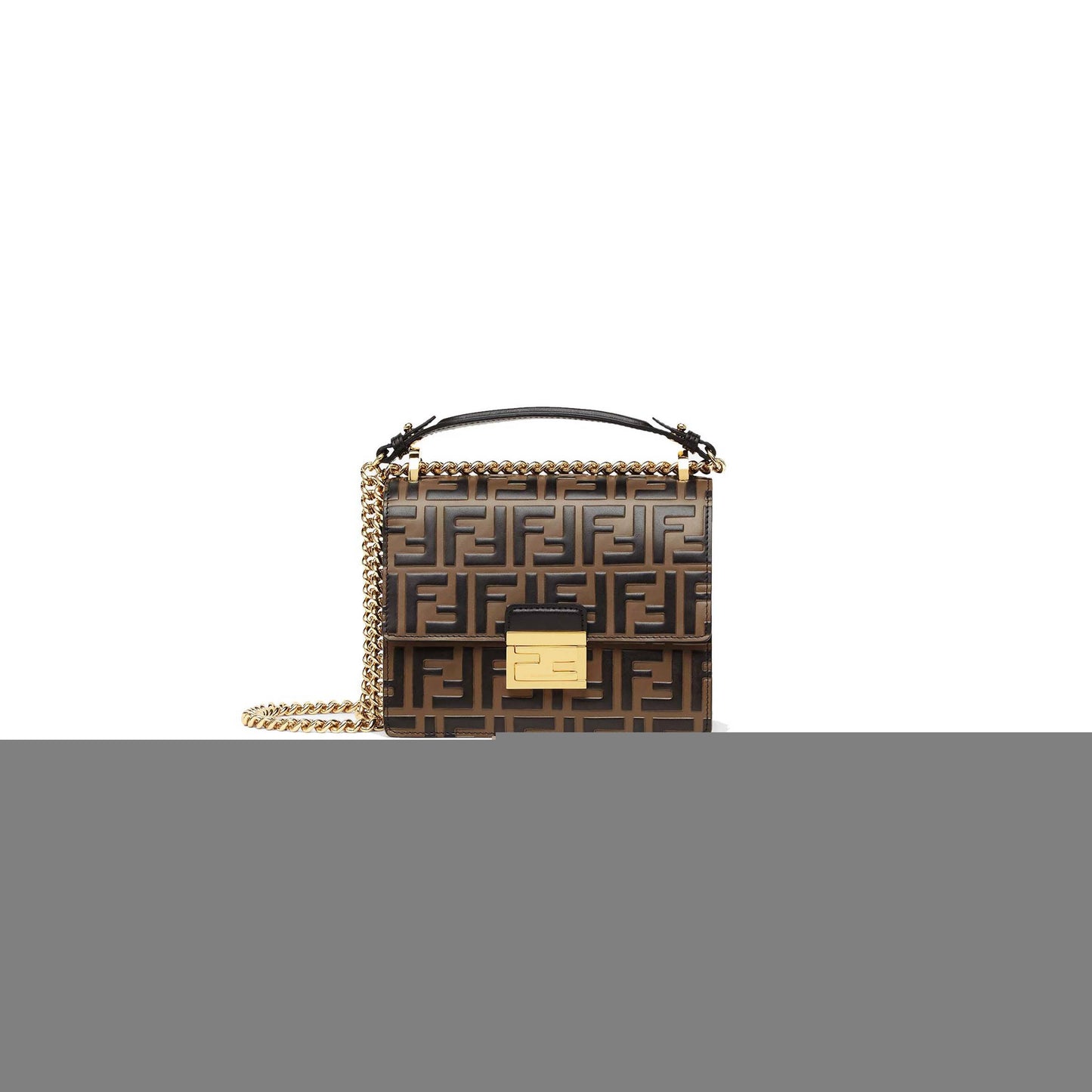 F**di kan u small - brown leather mini-bag 8m0417a659f13vk (19*13*9cm)