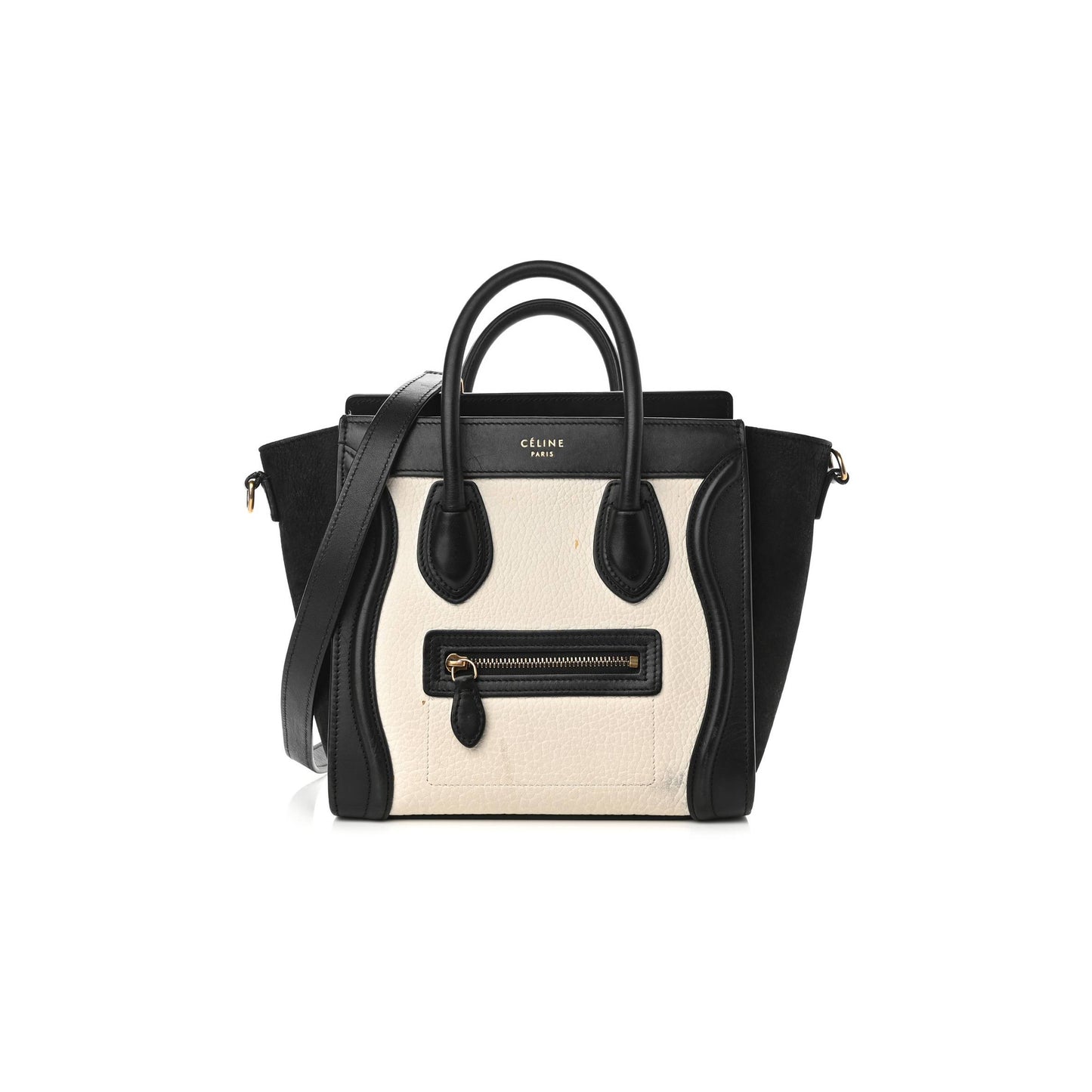 ce**e bullhide calfskin nubuck bi-color nano lU*gage black white (20*20*10cm)