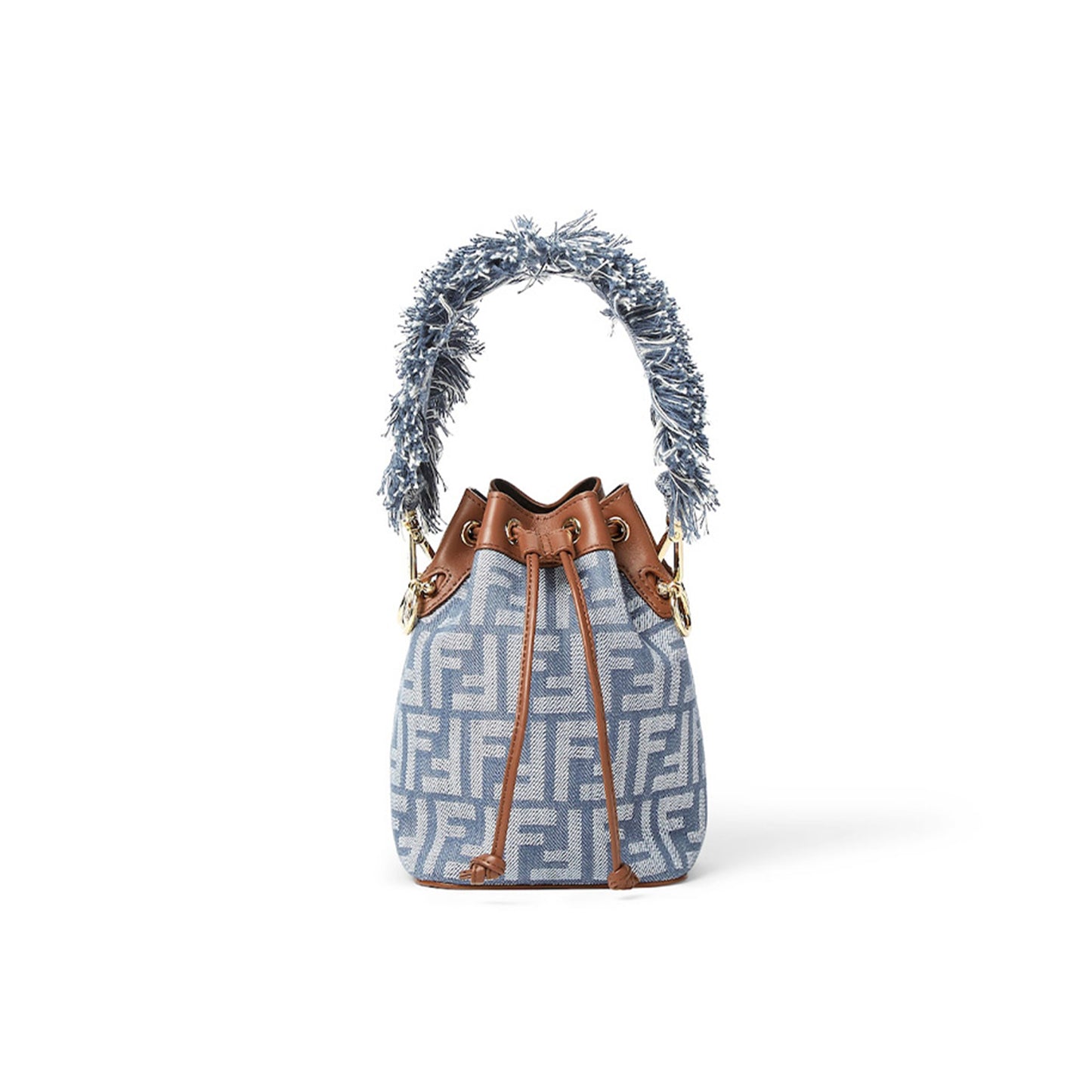 F**di mon tresor blue denim-effect ff jacquard mini bag 8bs093aut4f1sxq (18*14*12cm)
