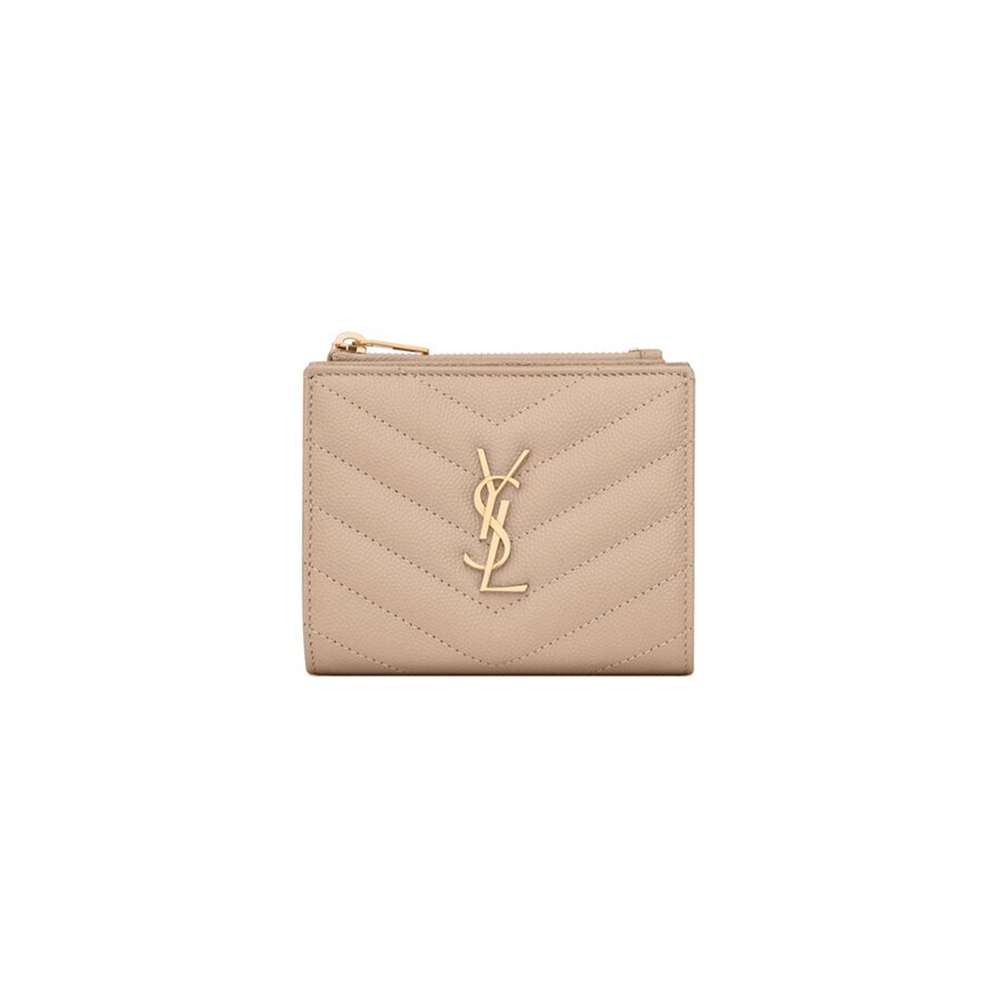 Y*L cassandre matelassÉ bi-fold wallet in grain de poudre leather 575879bow012721 (10.5*8.5*2.5cm)