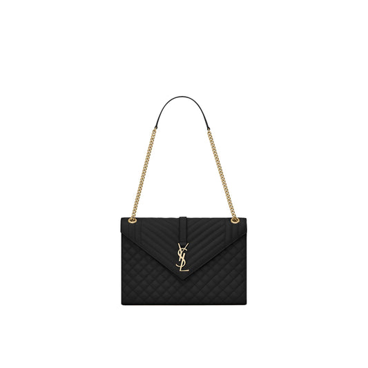 Y*L envelope large bag in mix matelassé grain de poudre embossed leather 600166bow911000 (31*22*7.5cm)