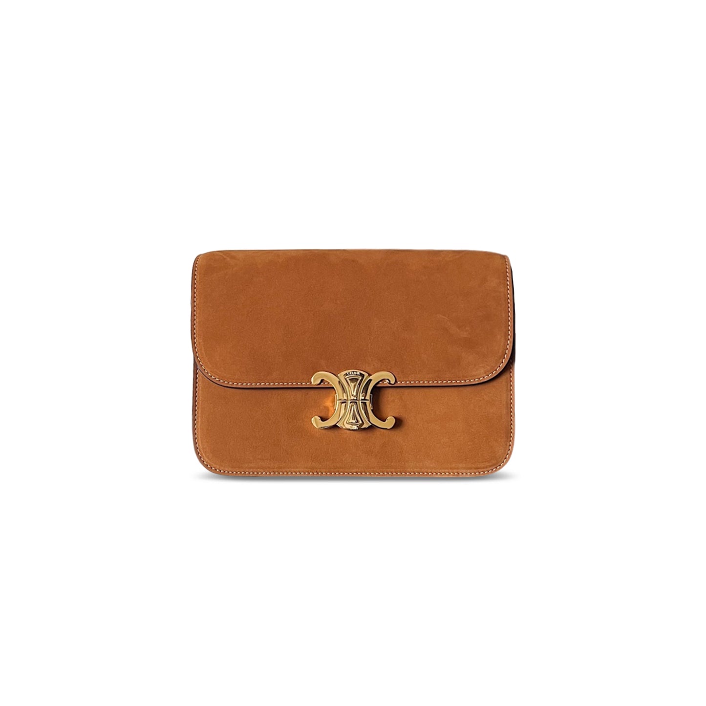 Ce1i*e medium teen triomphe bag in nubuck calfskin 187363 (22.5*16.5*7.5cm)