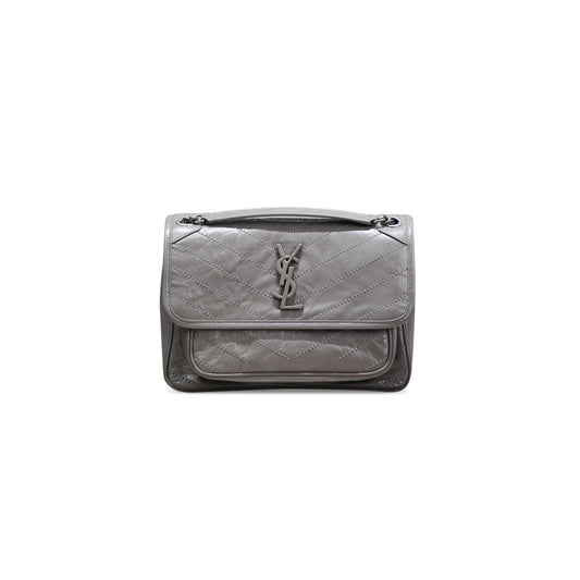 Y*L niki medium chain bag in crinkled vintage leather 633158 (28*20*8.5cm)