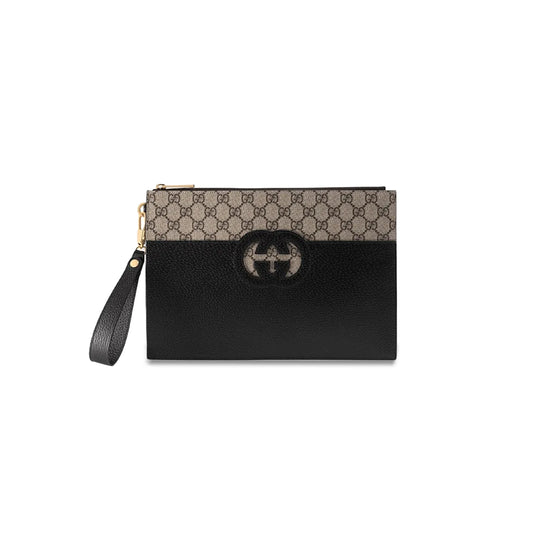 G*u*i canvas with leather clutch 723320 (30.5*21*1.5cm)