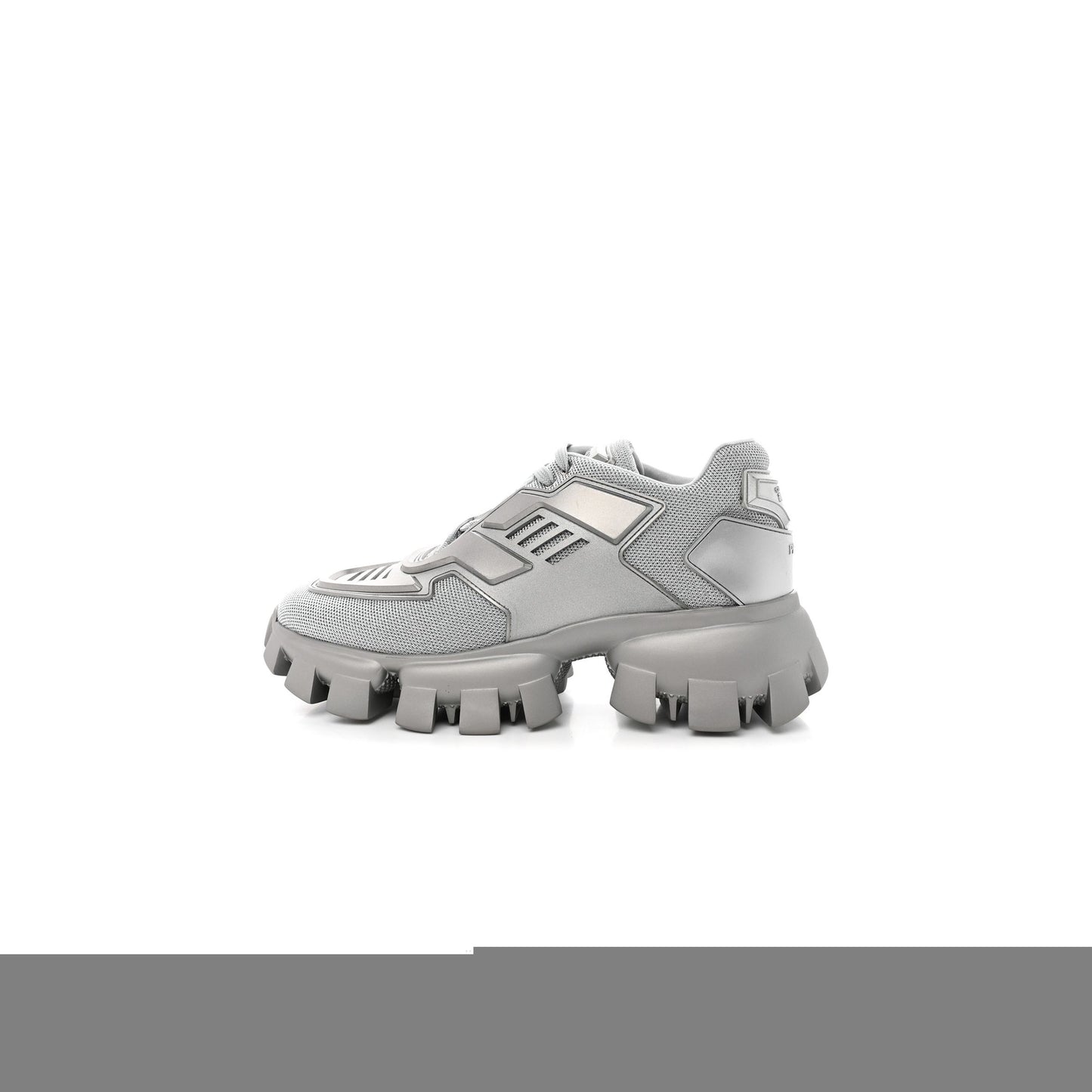 Pra*a rubber technical knit fabric cloudbust thunder sneakers 40 argento