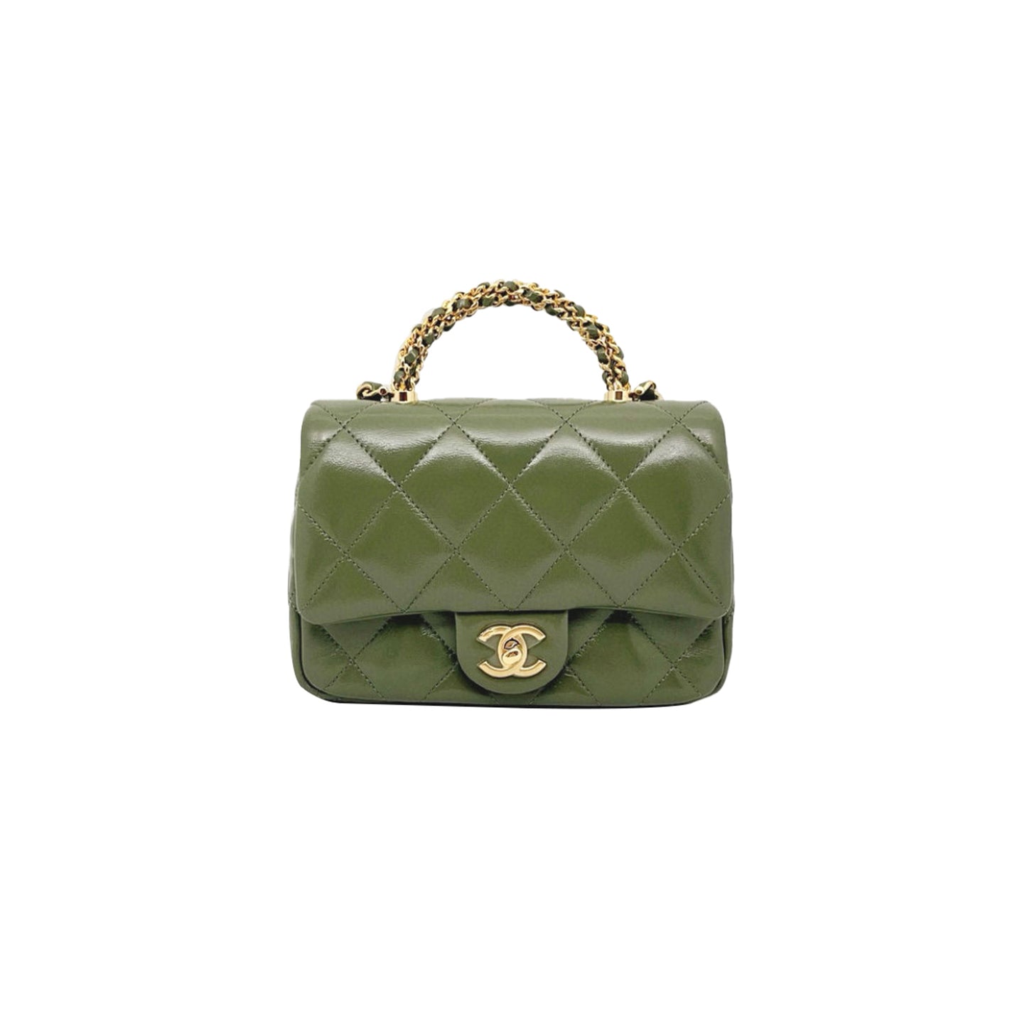 Ch*el master Ch*el mini flap bag with top handle as5032 (19*14*8cm)