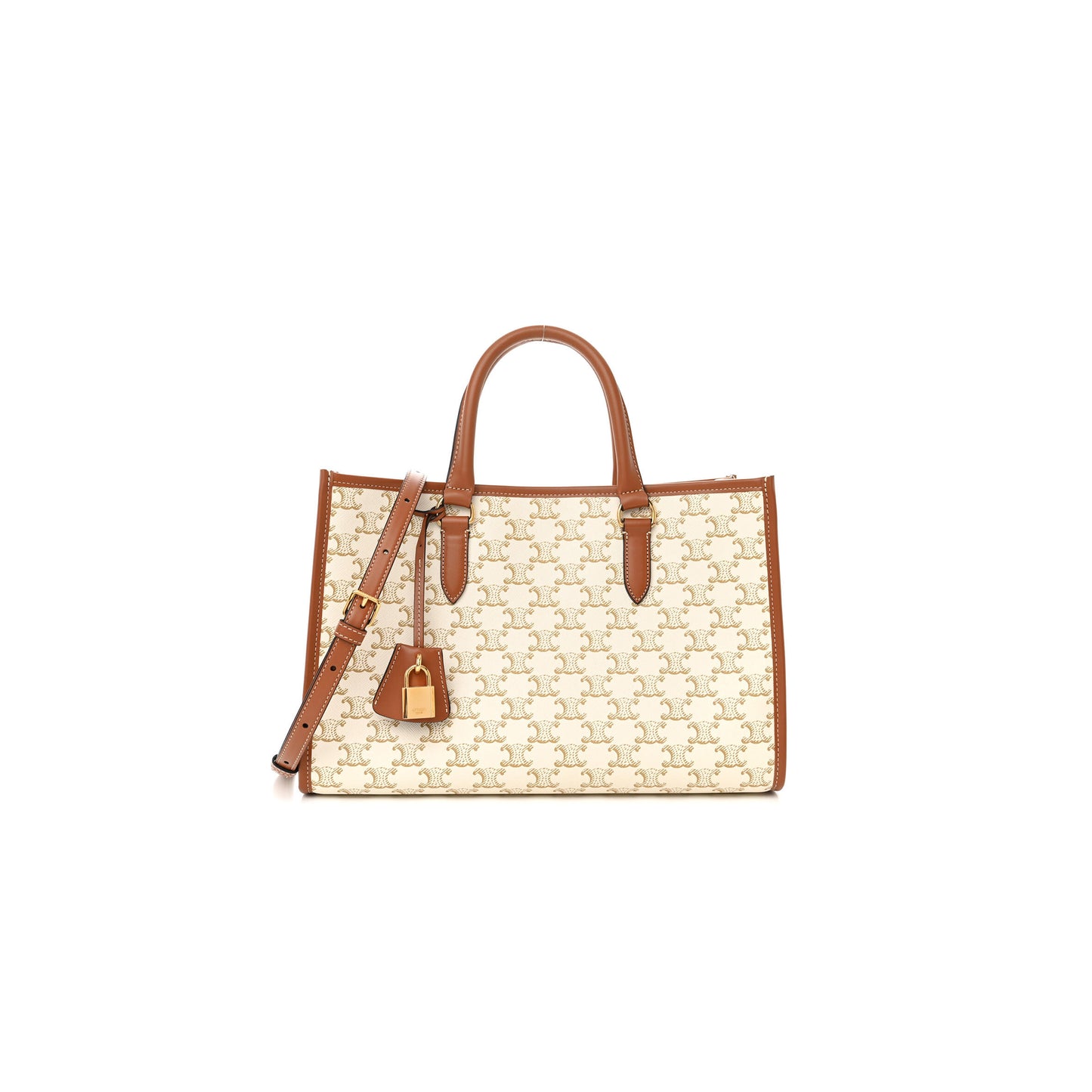 Ce**e triomphe canvas calfskin mini horizontal cabas white 199742bzj.04lv (34*23*12.5cm)