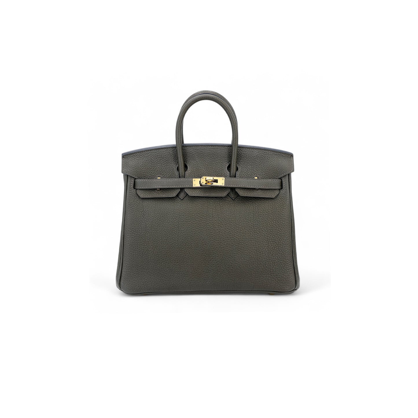 H**mes birkin 25 togo leather pewter grey gold buckle bag h028369cc8f (25*20*13cm)