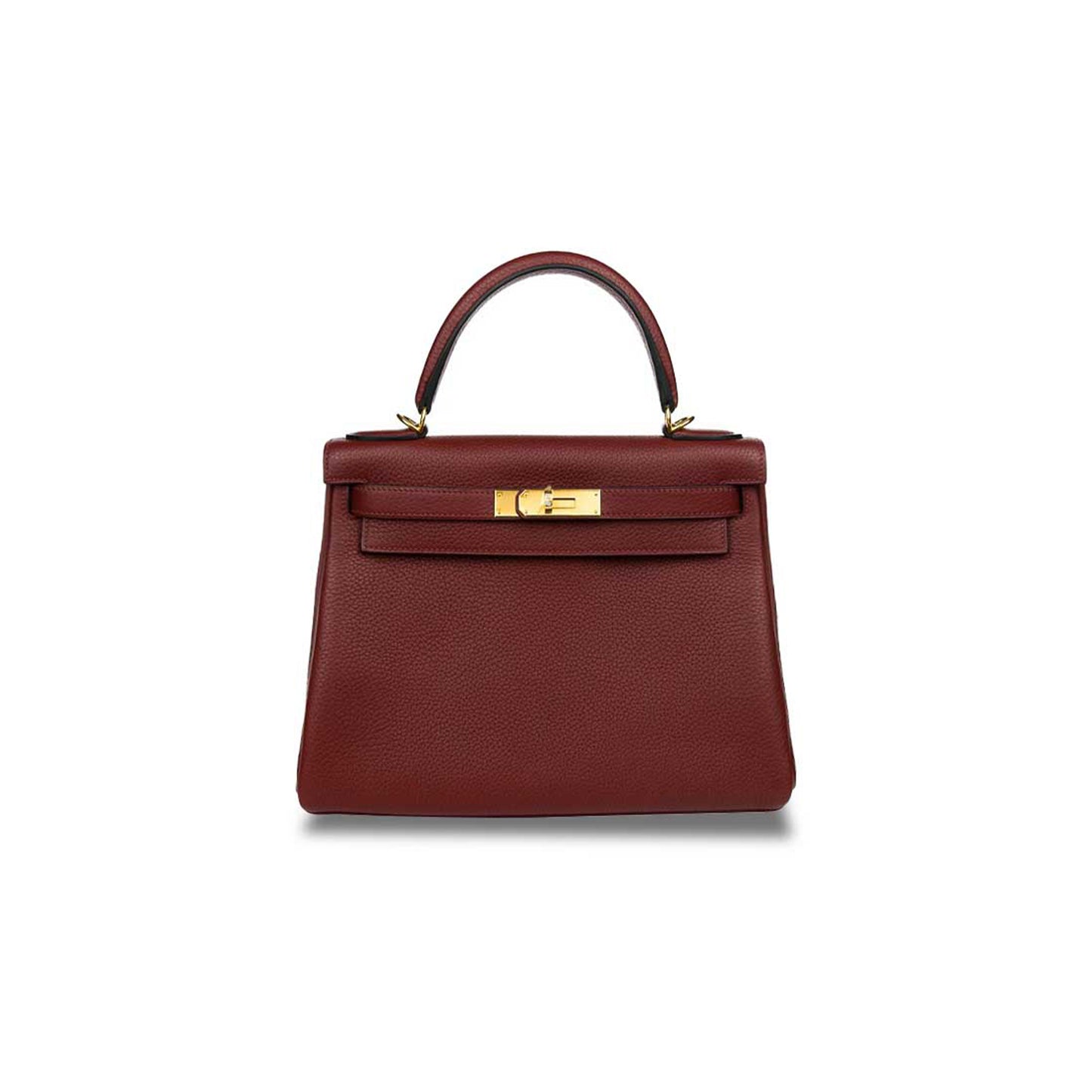 H**mes 28 kelly retourne rouge h clemence gold hardware (28*22*10cm)