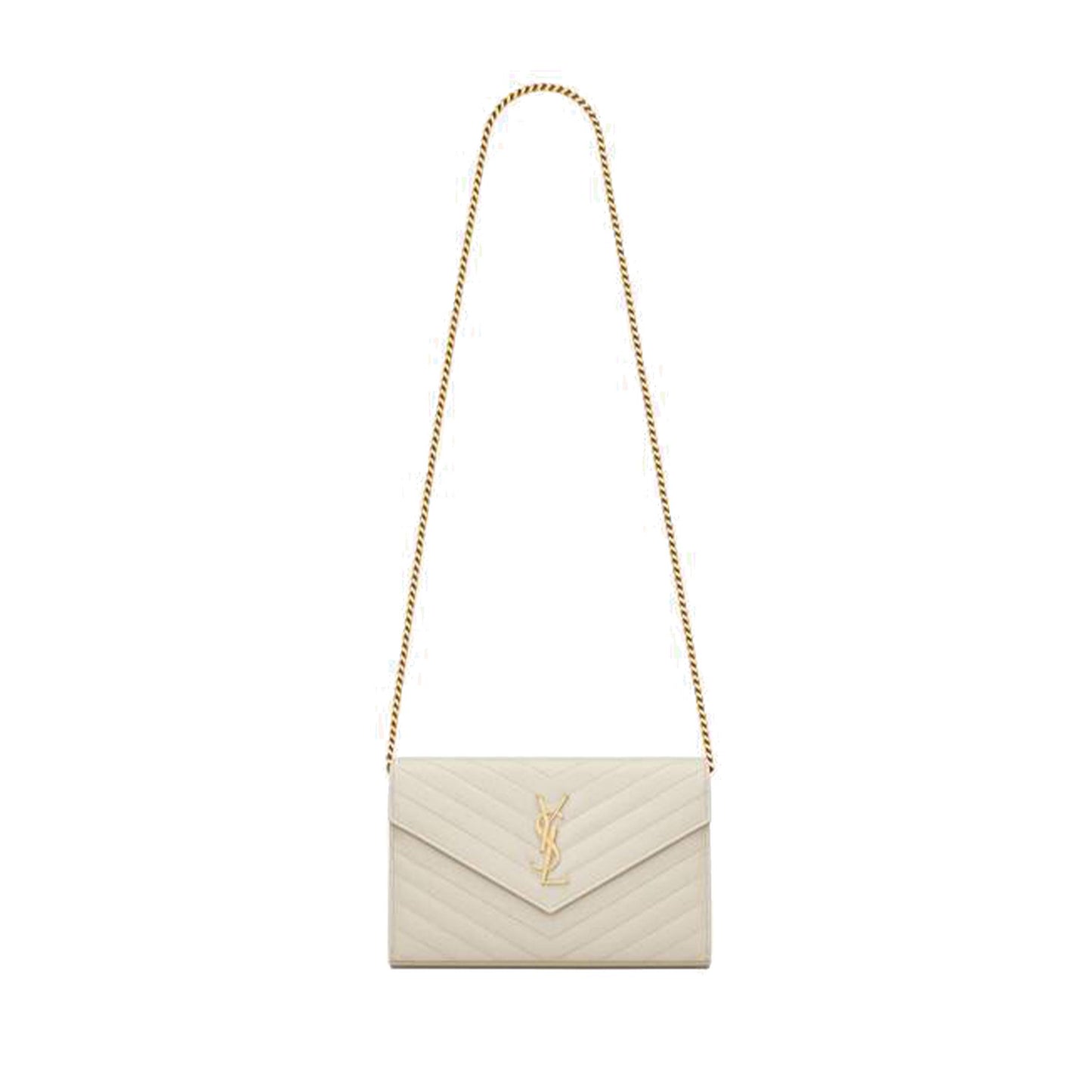 Y*L cassandre matelassÉ chain wallet in grain de poudre embossed leather 377828bow019207 (22.5*14*4cm)