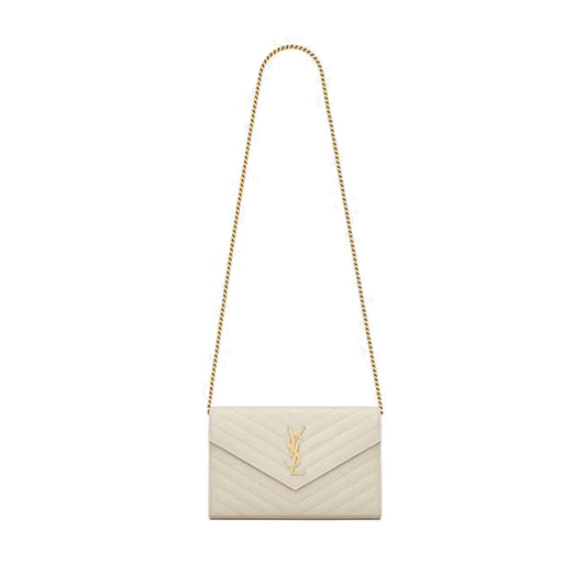Y*L cassandre matelassÉ chain wallet in grain de poudre embossed leather 377828bow019207 (22.5*14*4cm)