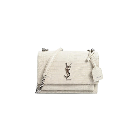 Y*L sunset medium chain bag in crocodile-embossed shiny leather 4229064996l (22*16*6.5cm)