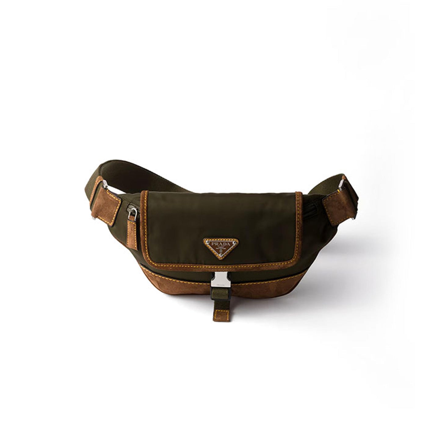 Pra*a re-nylon and suede belt bag 2vh176 (18*15*5cm)