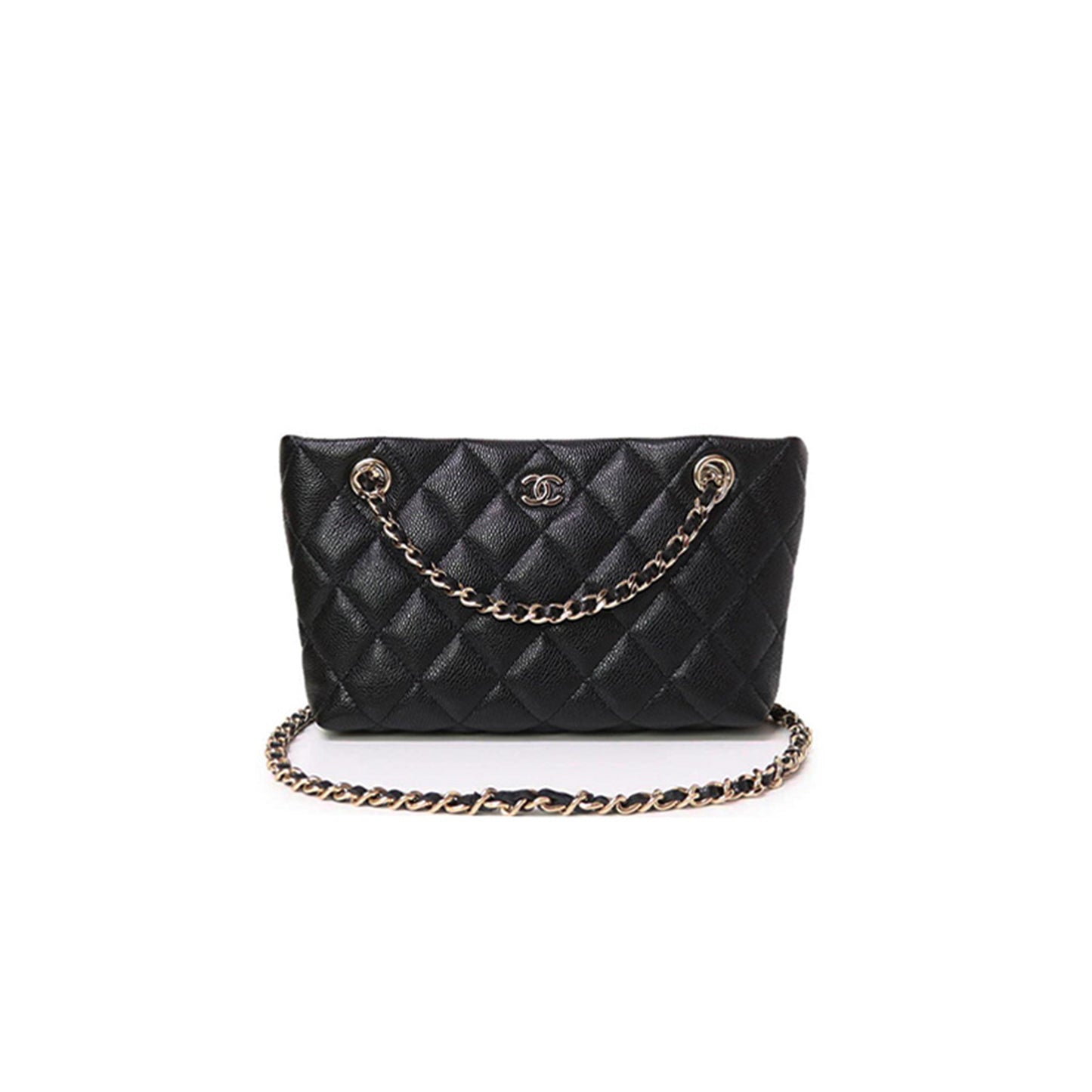 Ch*el timeless classics line chain clutch bag caviar leather (17.5*11.5*4cm)