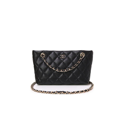 Ch*el timeless classics line chain clutch bag caviar leather (17.5*11.5*4cm)