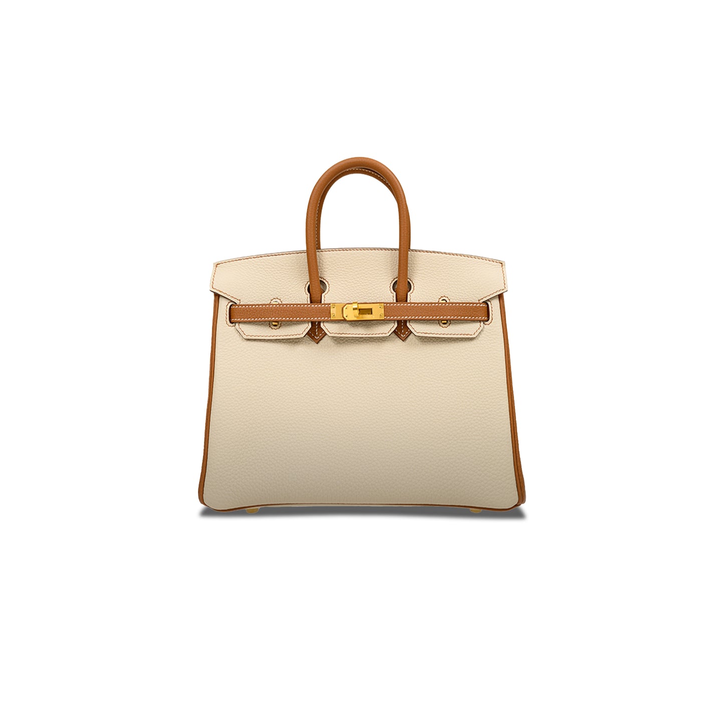H**mes birkin 25 clemence leather milkshake white spelling horseshoe prints bk251037tgcz (25*20*13cm)