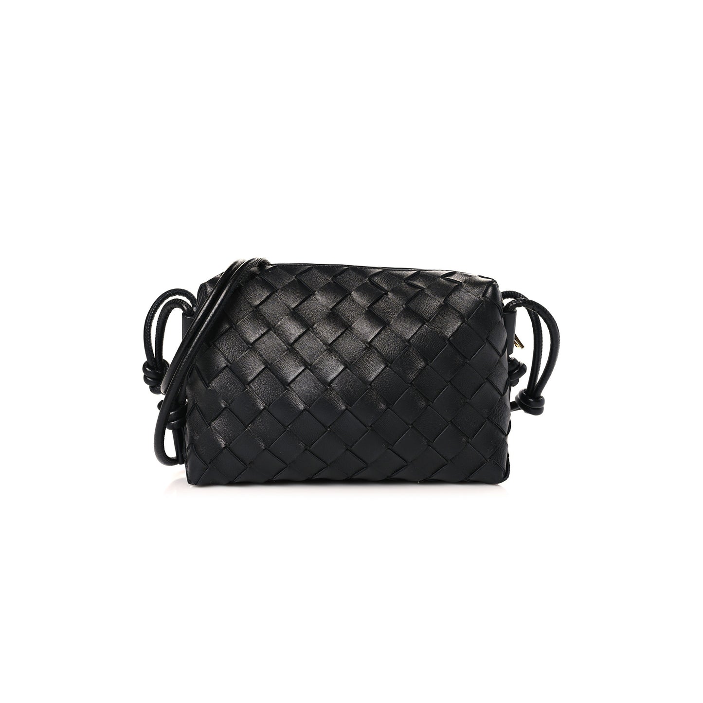 bo*te*ga Ve*ne*ta nappa intrecciato mini loop camera bag black 133093 (17*11*6cm)