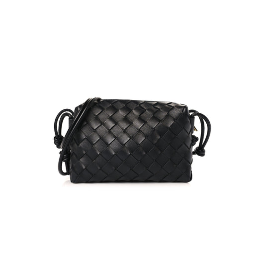 bo*te*ga Ve*ne*ta nappa intrecciato mini loop camera bag black 133093 (17*11*6cm)