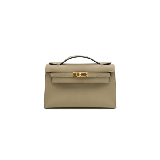 H**me5 kelly pochette swift gold hardware (22*14*7cm)