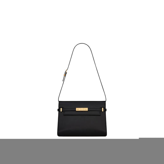 y*l manhattan shoulder bag in box Sa**t Lau*nt leather 5792710sx0w1000 (29*20*7.5cm)