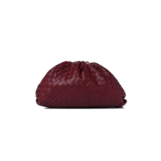 b0tt*ga Ven*ta nappa maxi intrecciato the pouch oversized clutch bordeaux (39*21*13cm)