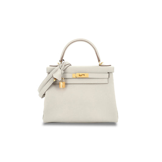 H**mes kelly 28 handbag mushroom togo with gold hardware (28*22*10cm)