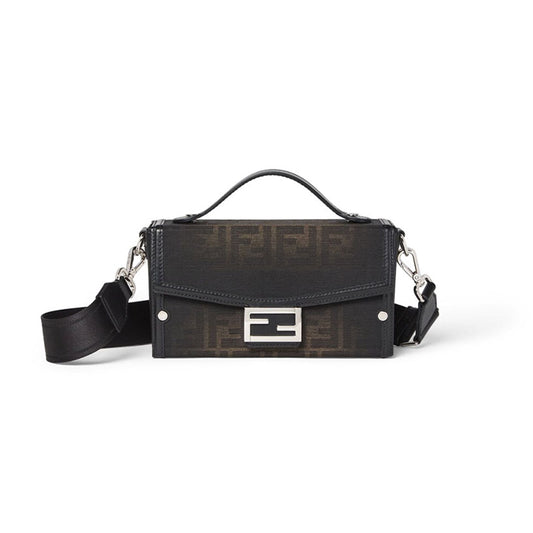 F**di baguette soft trunk brown ff fabric bag 7va565apd8f0l3t (21.5*13*6.5cm)