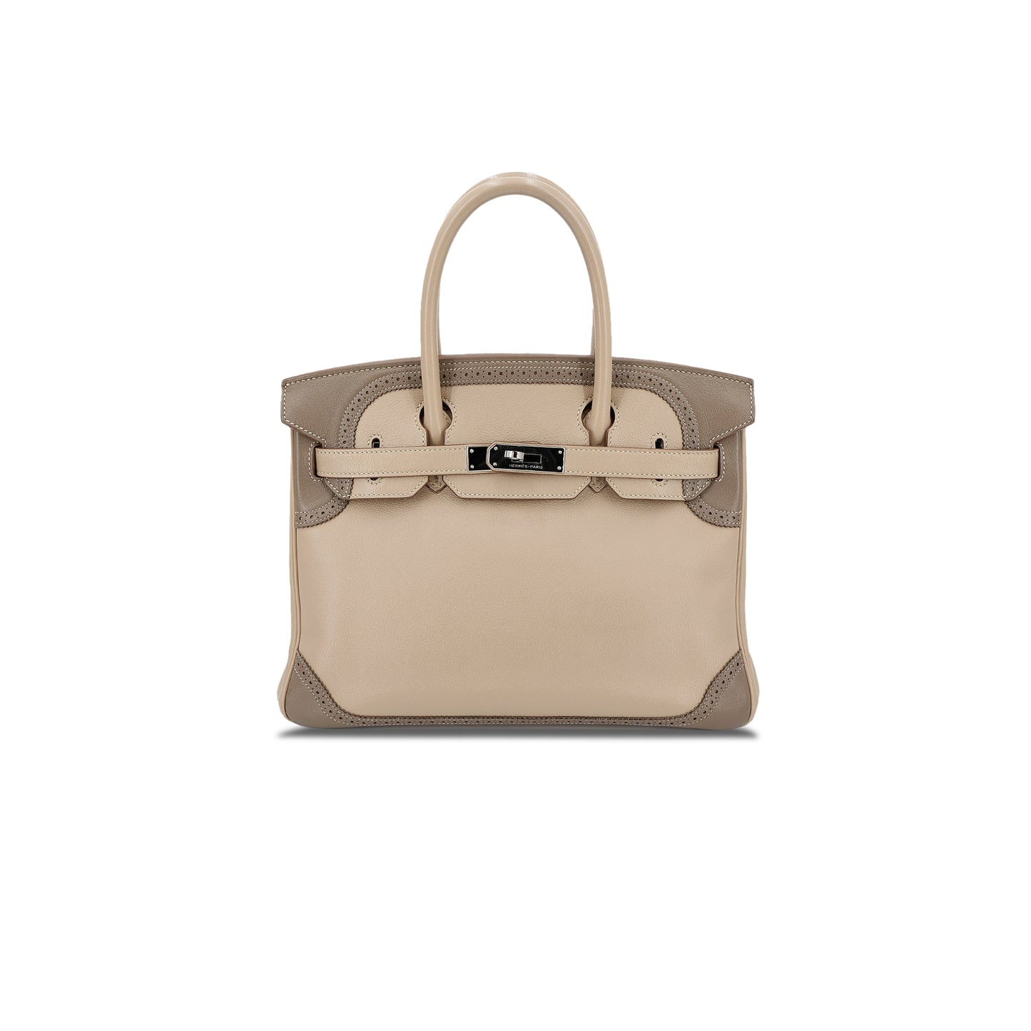 H**mes master birkin 30 swift trench coat grey and elephant grey silver buckle 10021 (30*22*15cm)