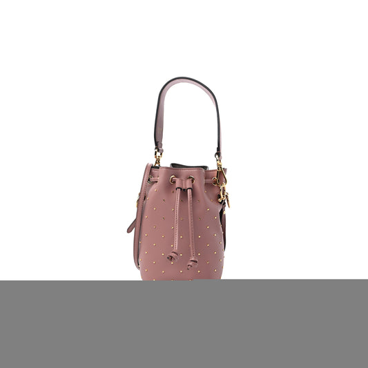F**di vitello liberty f is F**di studded mini mon tresor bucket bag english rose (18*12*10cm)