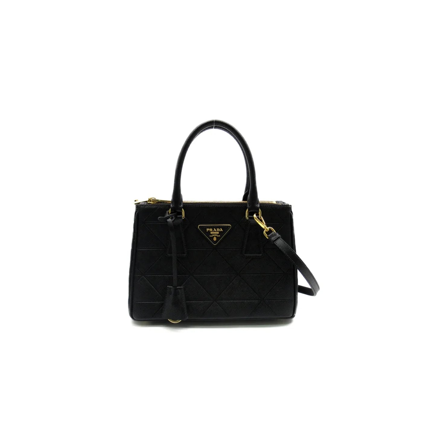 Pra*a 2-way leather shoulder bag black 4683561 (24*17*11.5cm)
