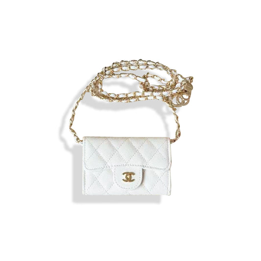 Ch*el quilted leather crossbody chain wallet (11*7.5*2cm)