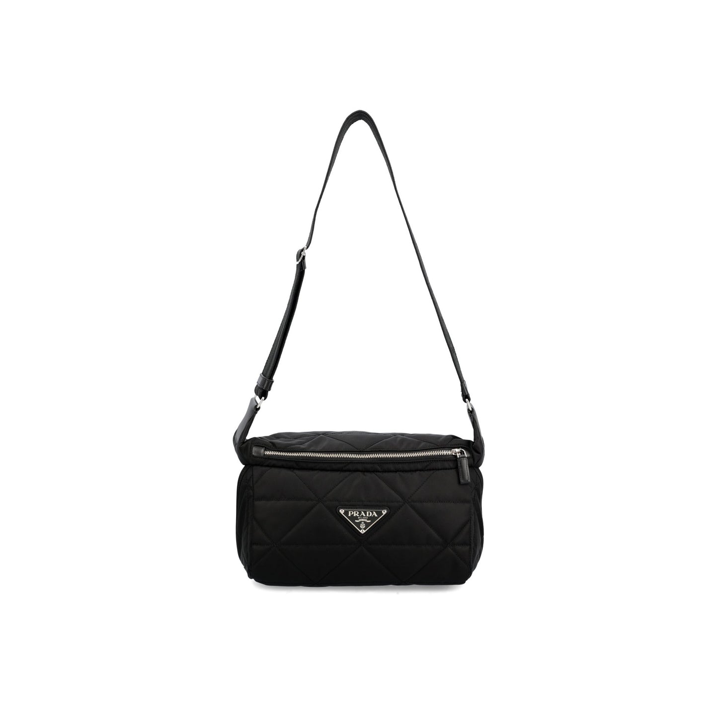 Pra*a triangle logo plaque puffer crossbody bag 2vh994 (27*15.5*14cm)