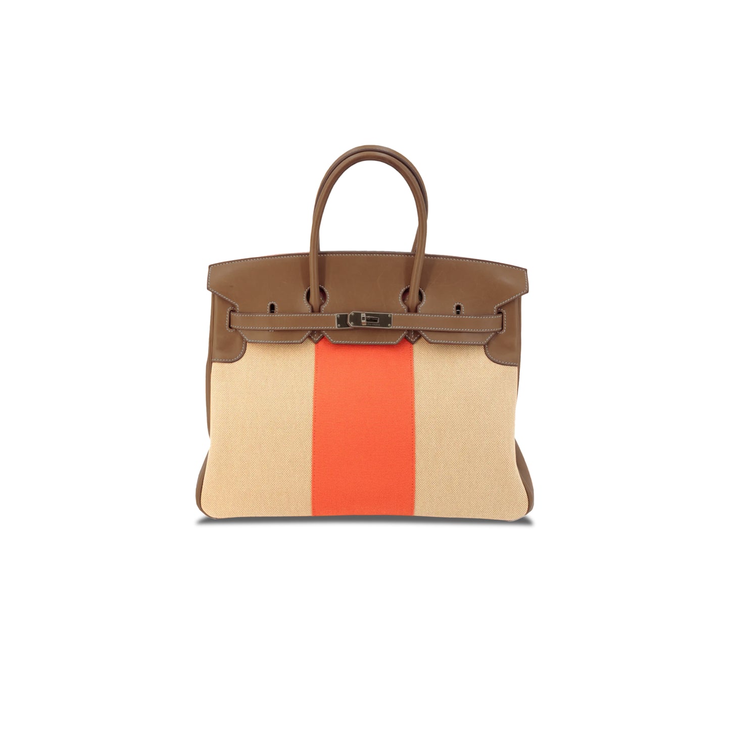 h**mes birkin 30 swift leather canvas with orange and G01den brown gold buckle h082686ck21 (30*23*15cm)