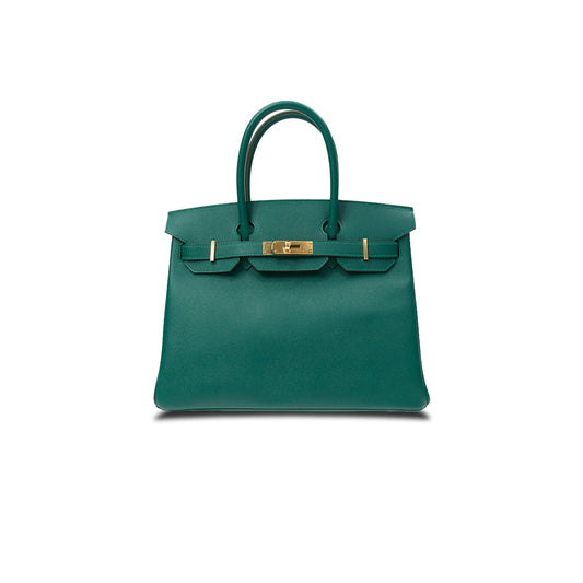H**mes birkin 30 epsom velvet green gold buckle bag bk30z6epgp (30*23*15cm)
