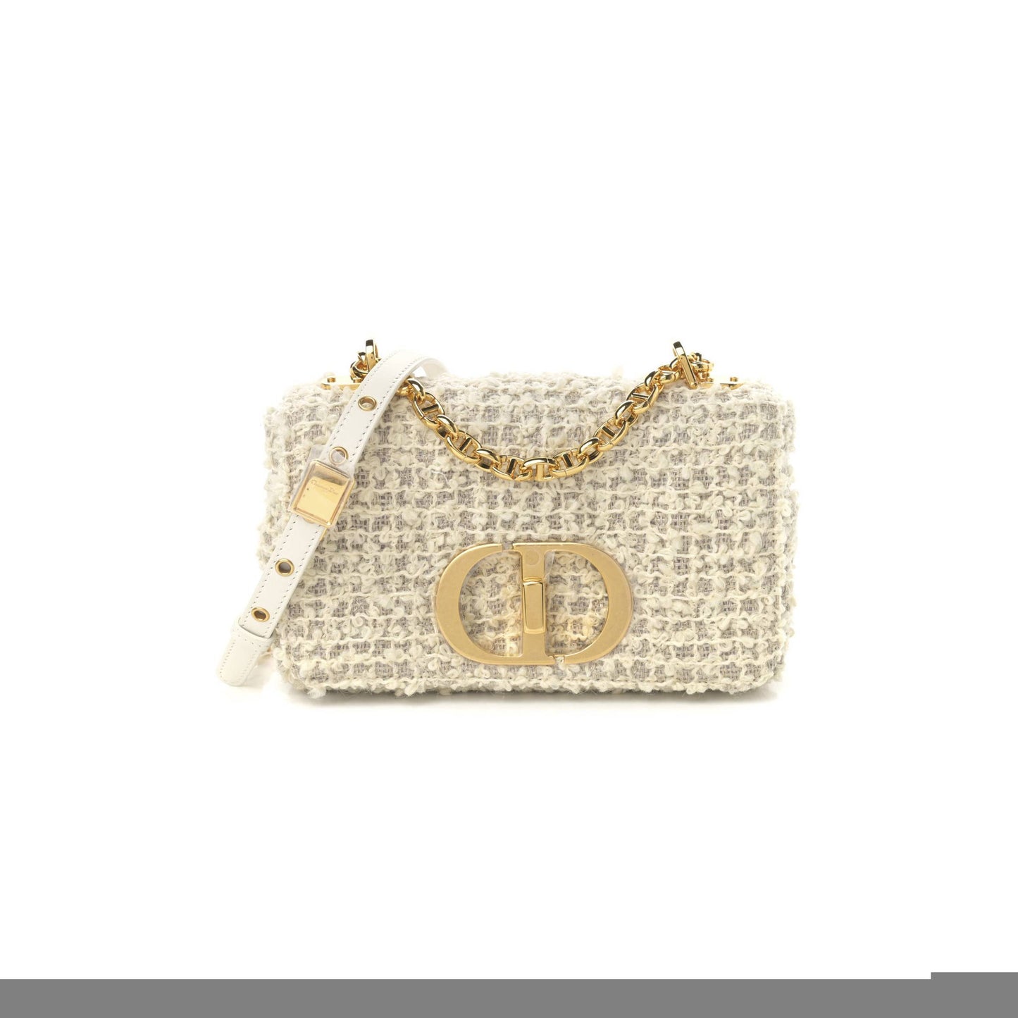D*or tweed cannage small caro bag white (20*12*6.4cm)