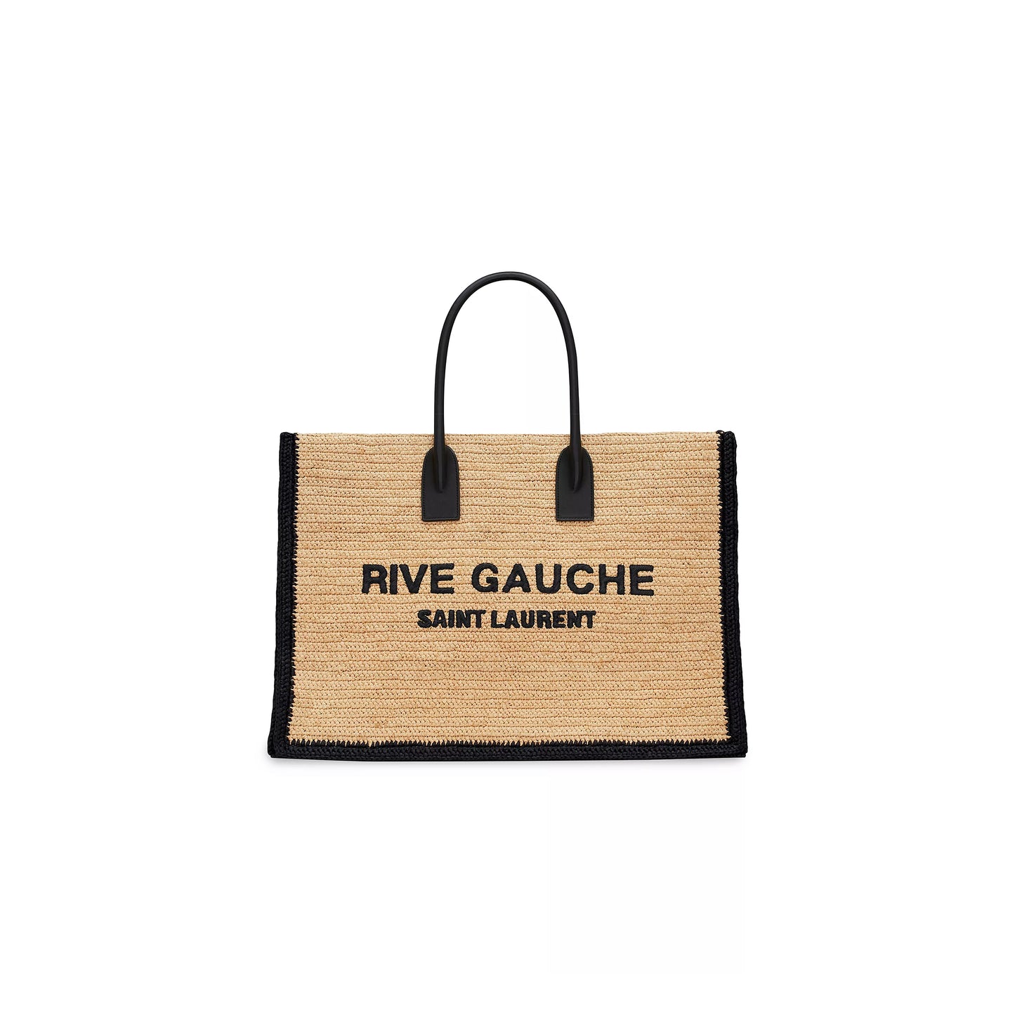 Y*L rive gauche tote bag in raffia and leather 0400018758643 (48*36*16cm)