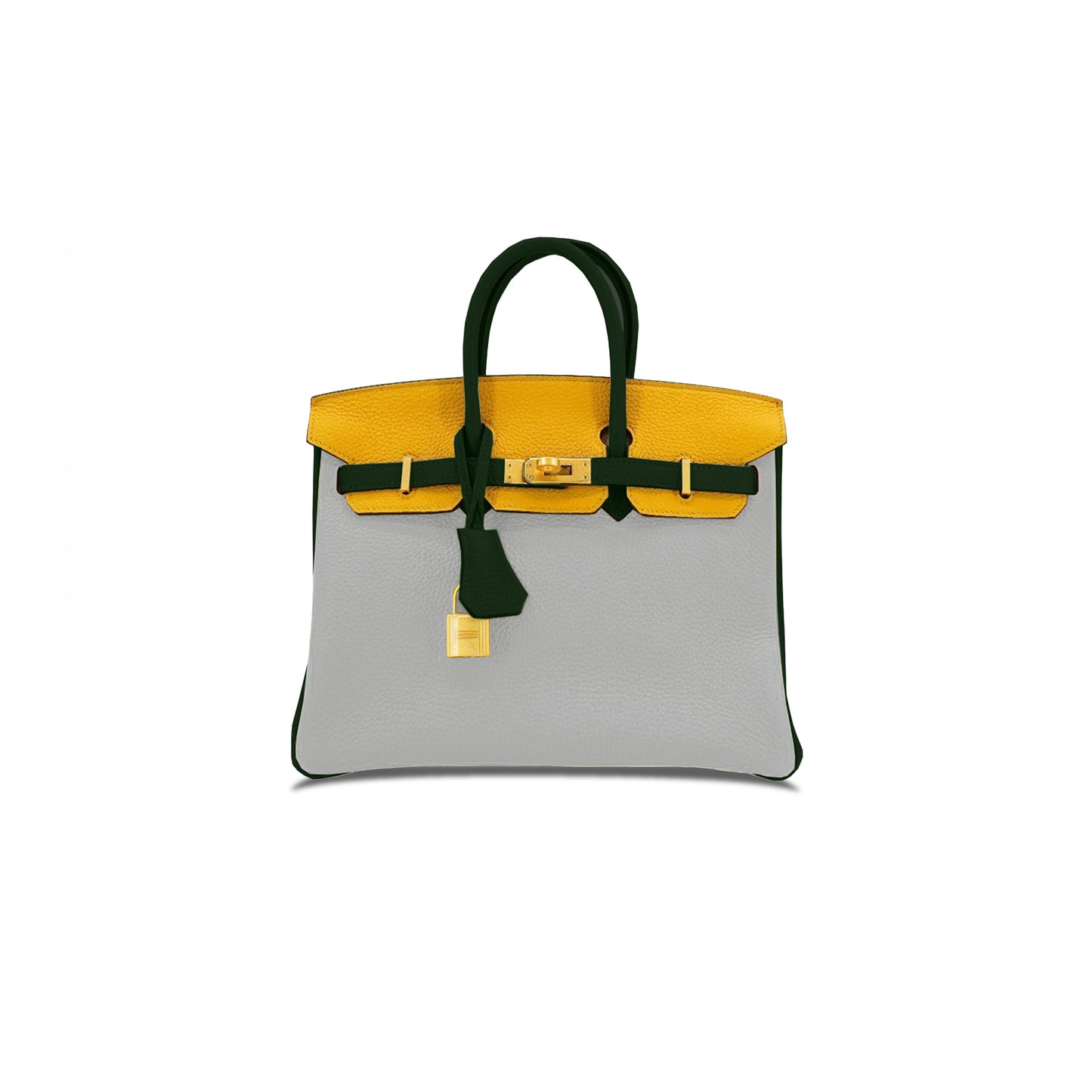 H**mes birkin 40 togo leather handbag pearl grayolive green gold buckle 27194131 (40*36*26cm)