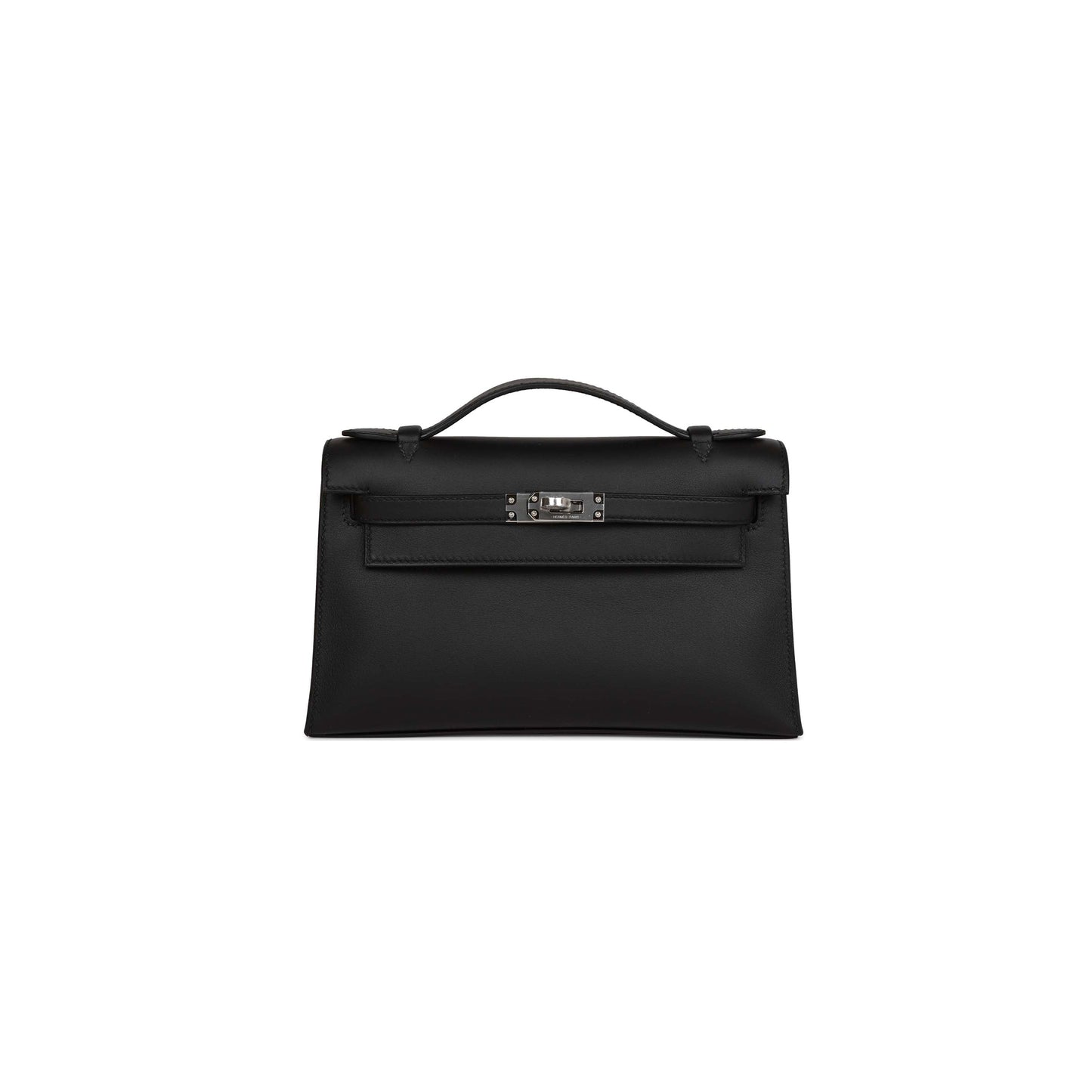 H**mes master kelly pochette black swift palladium hardware (22*14*7cm)