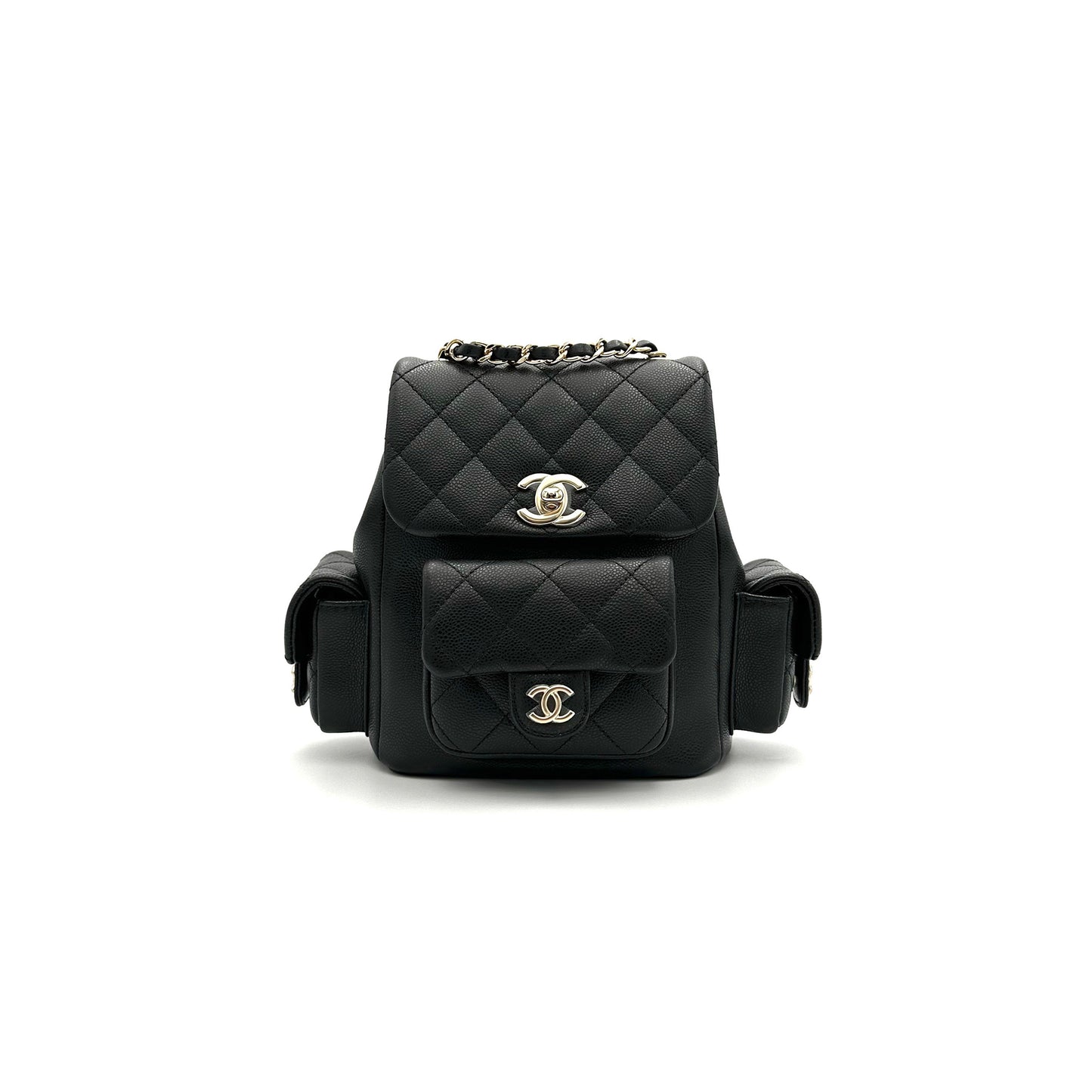 Ch*el master small duma 23k grained calfskin backpack as4399 (19.5*18*10cm)
