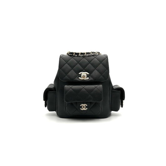 Ch*el master small duma 23k grained calfskin backpack as4399 (19.5*18*10cm)
