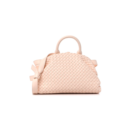 bo*te*ga Ve*ne*ta nappa intrecciato mini top handle shoulder bag flamingo (22*17*8cm)