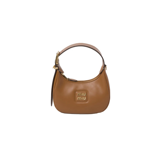 M1v M1v leather half-moon brown bag 5bp161 (17*15.5*5.5cm)