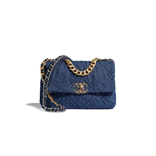Ch*el 19 flap bag in denim as1160 (26*16*9cm)