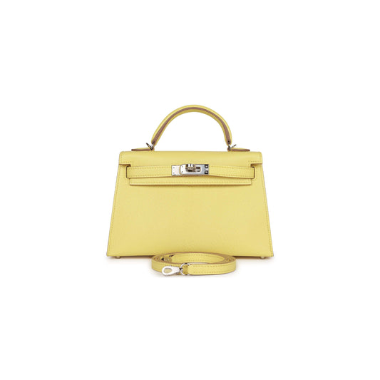 H**mes mini kelly ii sellier limoncello chevre palladium hardware (19*12*5.5cm)