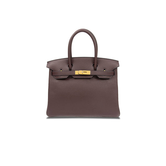 H**mes birkin 25 togo leather ceramic color high-end luxury gold buckle handbag bk300gtcgp5297 (25*20*13cm)